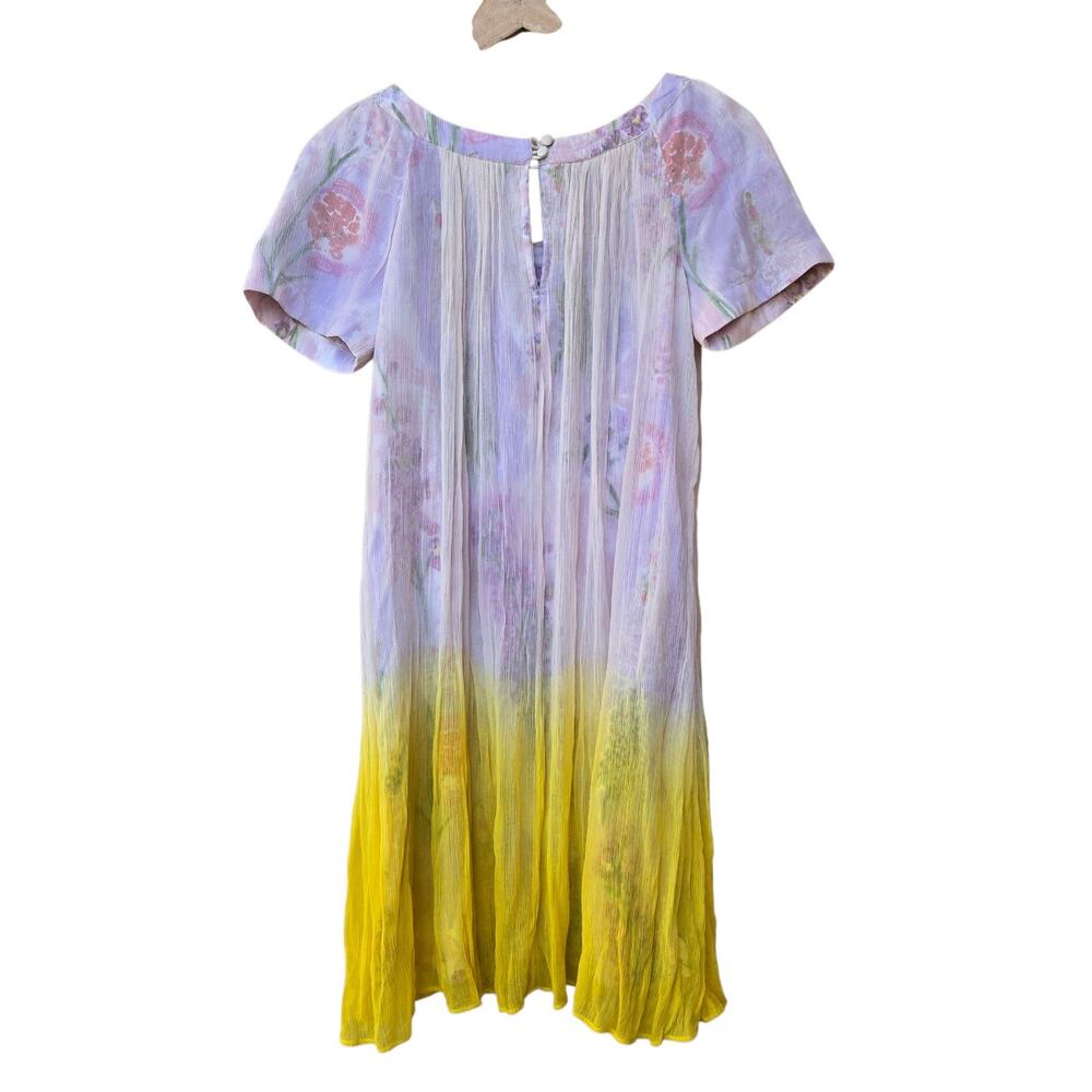 HD In Paris Anthropologie Womens Sz 2 Dress Dipped Chroma Floral Chiffon Boho